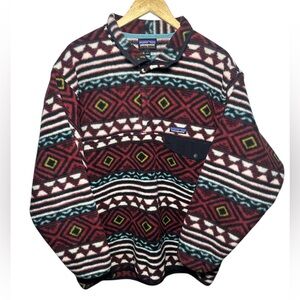 Patagonia Men's Synchilla Aztec Pattern Fleece Snap T Pullover 2016, Size Large